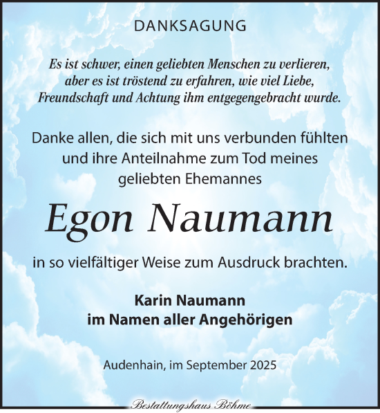 Traueranzeige von Egon Naumann von Torgauer Zeitung