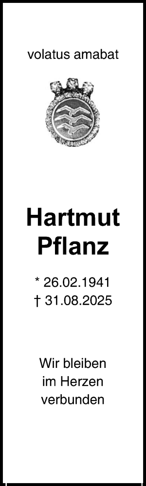 Traueranzeige von Hartmut Pflanz von Göttinger Tageblatt