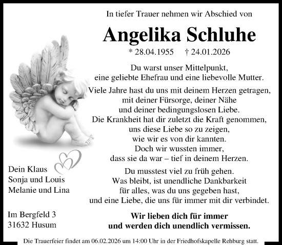 Traueranzeige von Angelika Schluhe von Die Harke
