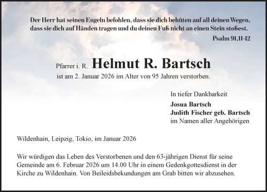 Traueranzeige von Helmut R. Bartsch von Torgauer Zeitung