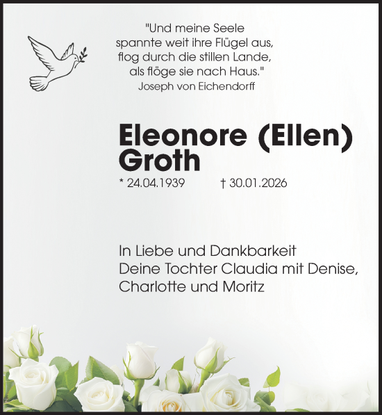 Traueranzeige von Eleonore Groth von Lübecker Nachrichten