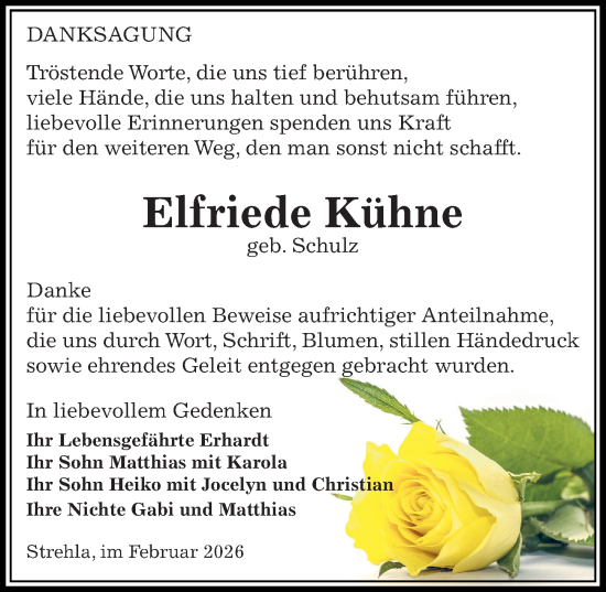 Traueranzeige von Elfriede Kühne von Sächsische Zeitung