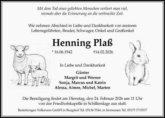 Traueranzeige von Henning Plaß von Hannoversche Allgemeine Zeitung/Neue Presse