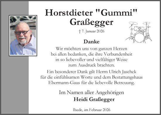 Traueranzeige von Horst Dieter Graßegger von Peiner Allgemeine Zeitung