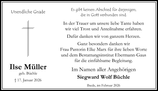 Traueranzeige von Ilse Müller von Peiner Allgemeine Zeitung