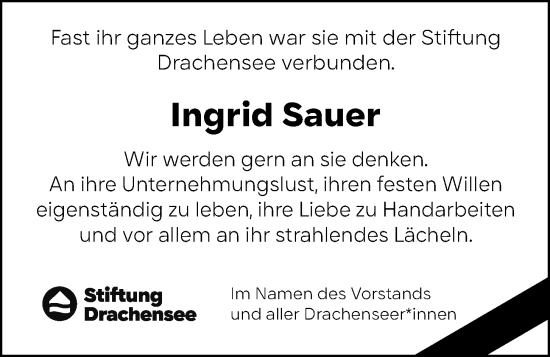 Traueranzeige von Ingrid Sauer von Kieler Nachrichten