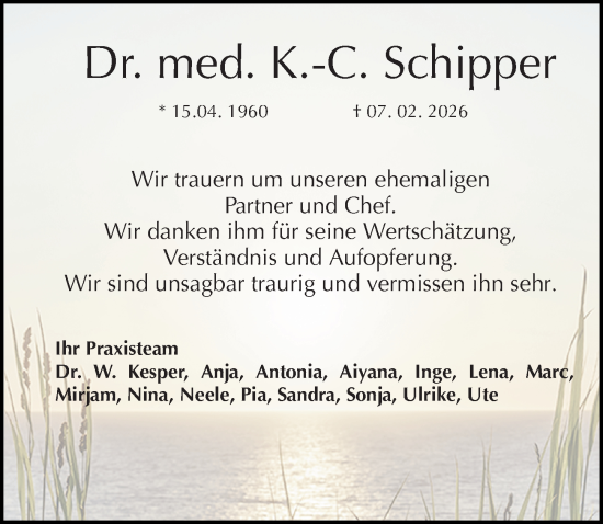 Traueranzeige von K.-C. Schipper von Die Harke