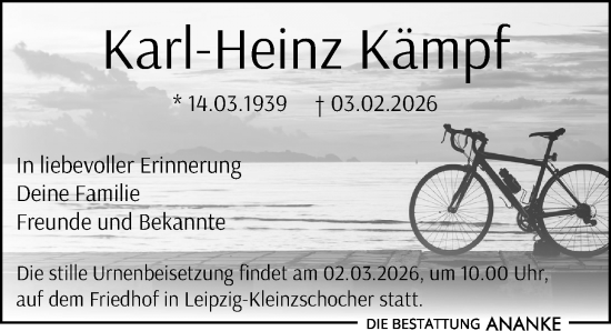 Traueranzeige von Karl-Heinz Kämpf von Leipziger Volkszeitung