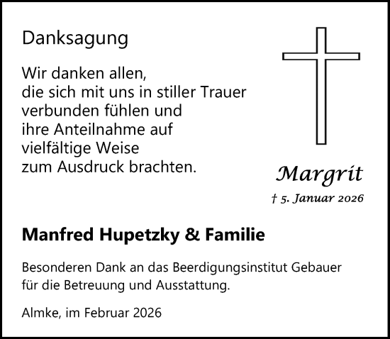 Traueranzeige von Margrit  von Aller Zeitung