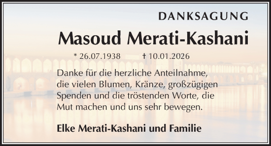 Traueranzeige von Masoud Merati-Kashani von Täglicher Anzeiger Holzminden