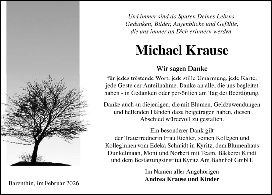 Traueranzeige von Michael Krause von Wochenspiegel