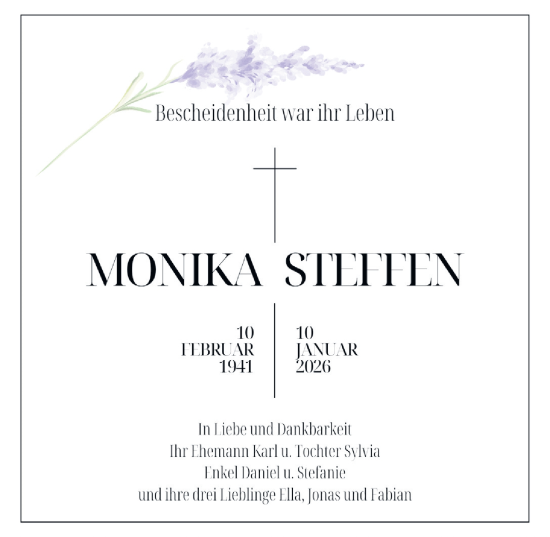 Traueranzeige von Monika Steffen von Sächsische Zeitung