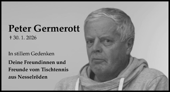 Traueranzeige von Peter Germerott von Eichsfelder Tageblatt