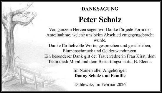 Traueranzeige von Peter Scholz von Märkischen Allgemeine Zeitung