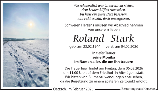 Traueranzeige von Roland Stark von Leipziger Volkszeitung