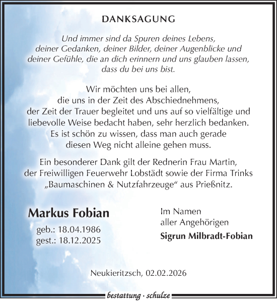 Traueranzeige von Sigrun Milbradt-Fobian von Leipziger Volkszeitung
