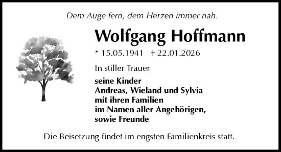 Traueranzeige von Wolfgang Homann von Sächsische Zeitung